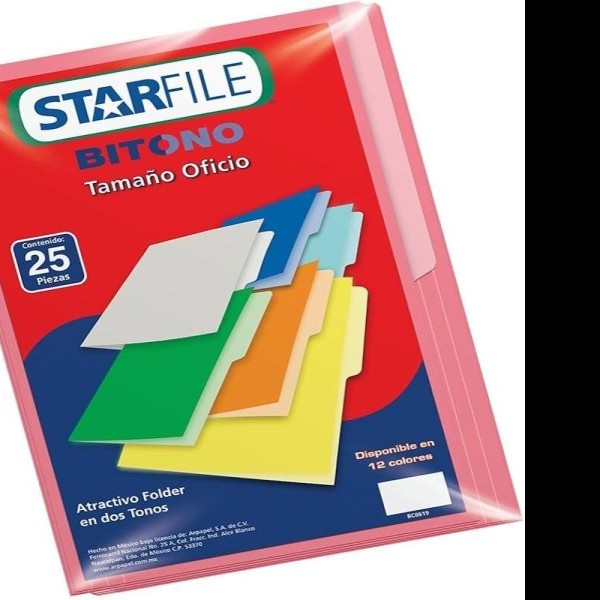 FOLDER BITONO OFI. STARFILE ROSA PAQUETE C25 PZAS